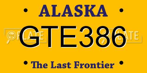 GTE386 Alaska License Plate