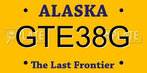 GTE38G Alaska License Plate