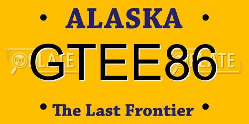 GTEE86 Alaska License Plate