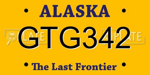 GTG342 Alaska License Plate