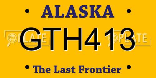 GTH413 Alaska License Plate