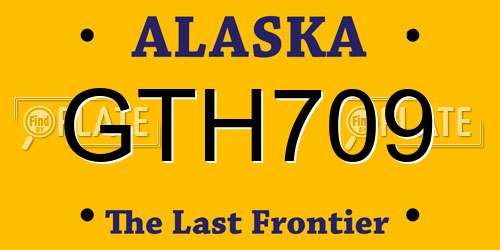 GTH709 Alaska License Plate