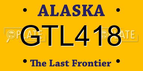 GTL418 Alaska License Plate