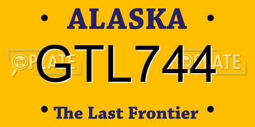 GTL744 Alaska License Plate
