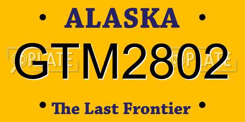 GTM2802 Alaska License Plate