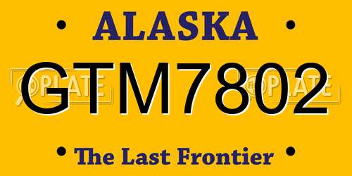 GTM7802 Alaska License Plate