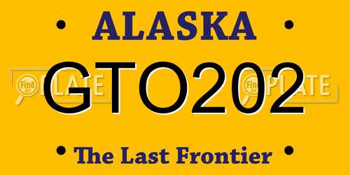 GTO202 Alaska License Plate