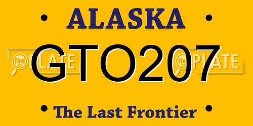 GTO207 Alaska License Plate