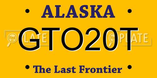 GTO20T Alaska License Plate