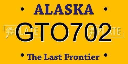 GTO702 Alaska License Plate