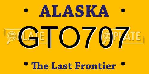 GTO707 Alaska License Plate