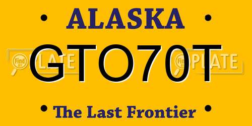 GTO70T Alaska License Plate