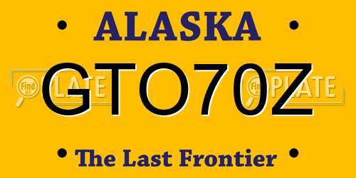 GTO70Z Alaska License Plate