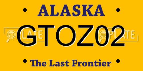 GTOZ02 Alaska License Plate