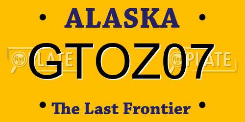 GTOZ07 Alaska License Plate