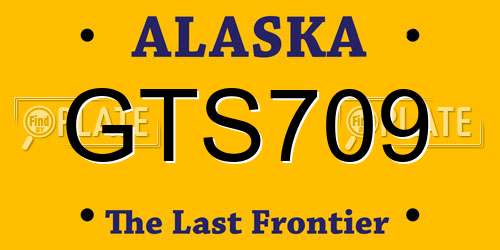 GTS709 Alaska License Plate