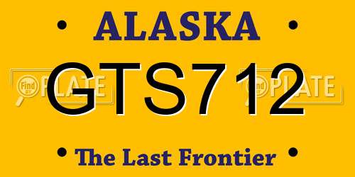 GTS712 Alaska License Plate
