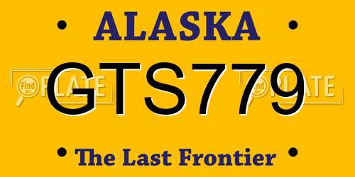 GTS779 Alaska License Plate