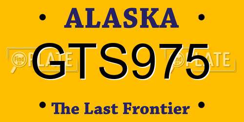 GTS975 Alaska License Plate