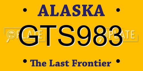 GTS983 Alaska License Plate