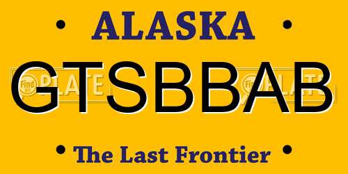 GTSBBAB Alaska License Plate