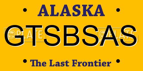 GTSBSAS Alaska License Plate