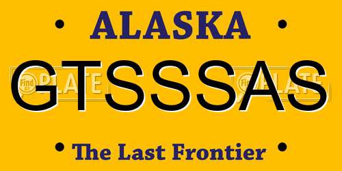 GTSSSAS Alaska License Plate