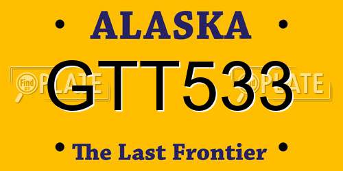 GTT533 Alaska License Plate