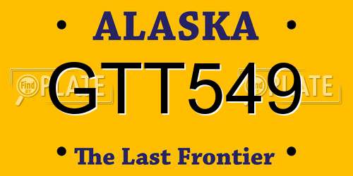 GTT549 Alaska License Plate