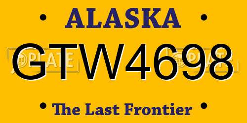 GTW4698 Alaska License Plate
