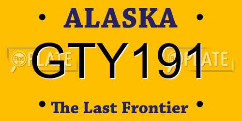 GTY191 Alaska License Plate