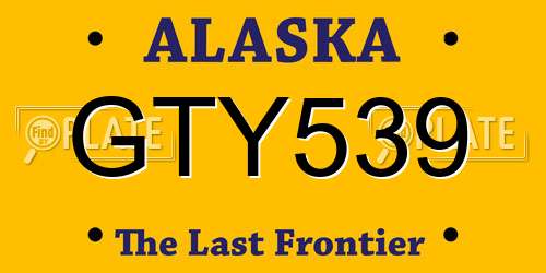GTY539 Alaska License Plate