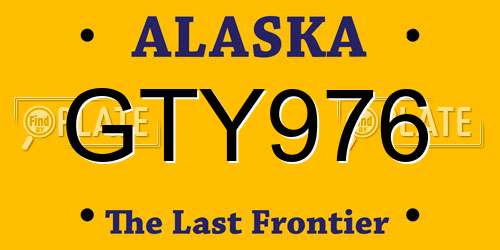 GTY976 Alaska License Plate