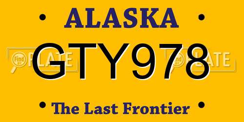 GTY978 Alaska License Plate