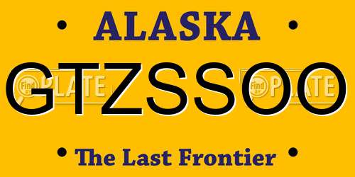GTZSSOO Alaska License Plate