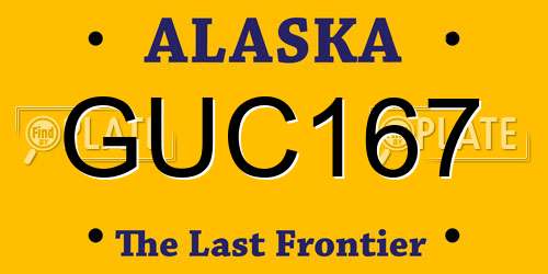 GUC167 Alaska License Plate
