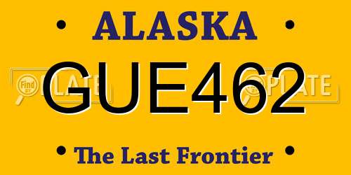 GUE462 Alaska License Plate