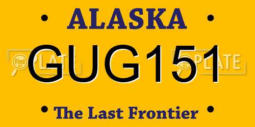 GUG151 Alaska License Plate