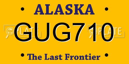 GUG710 Alaska License Plate