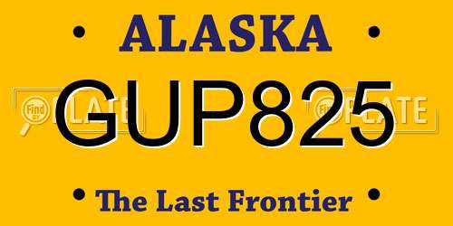 GUP825 Alaska License Plate