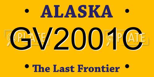 GV2001C Alaska License Plate