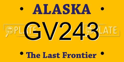 GV243 Alaska License Plate