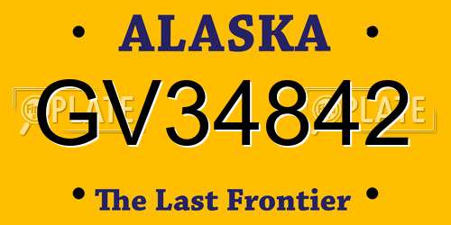 GV34842 Alaska License Plate
