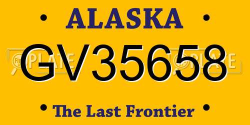 GV35658 Alaska License Plate