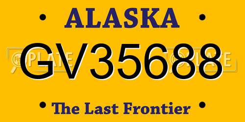 GV35688 Alaska License Plate