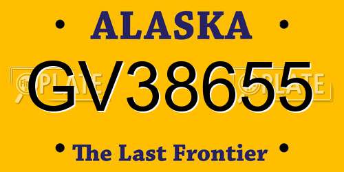 GV38655 Alaska License Plate