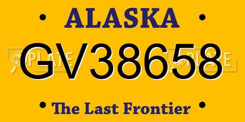 GV38658 Alaska License Plate