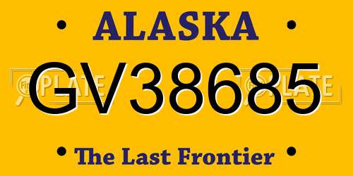 GV38685 Alaska License Plate