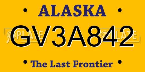 GV3A842 Alaska License Plate