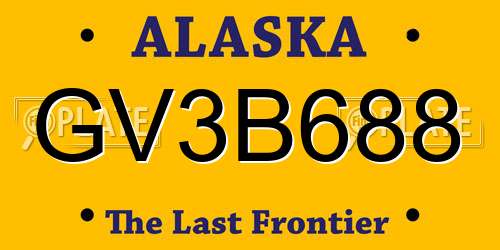 GV3B688 Alaska License Plate